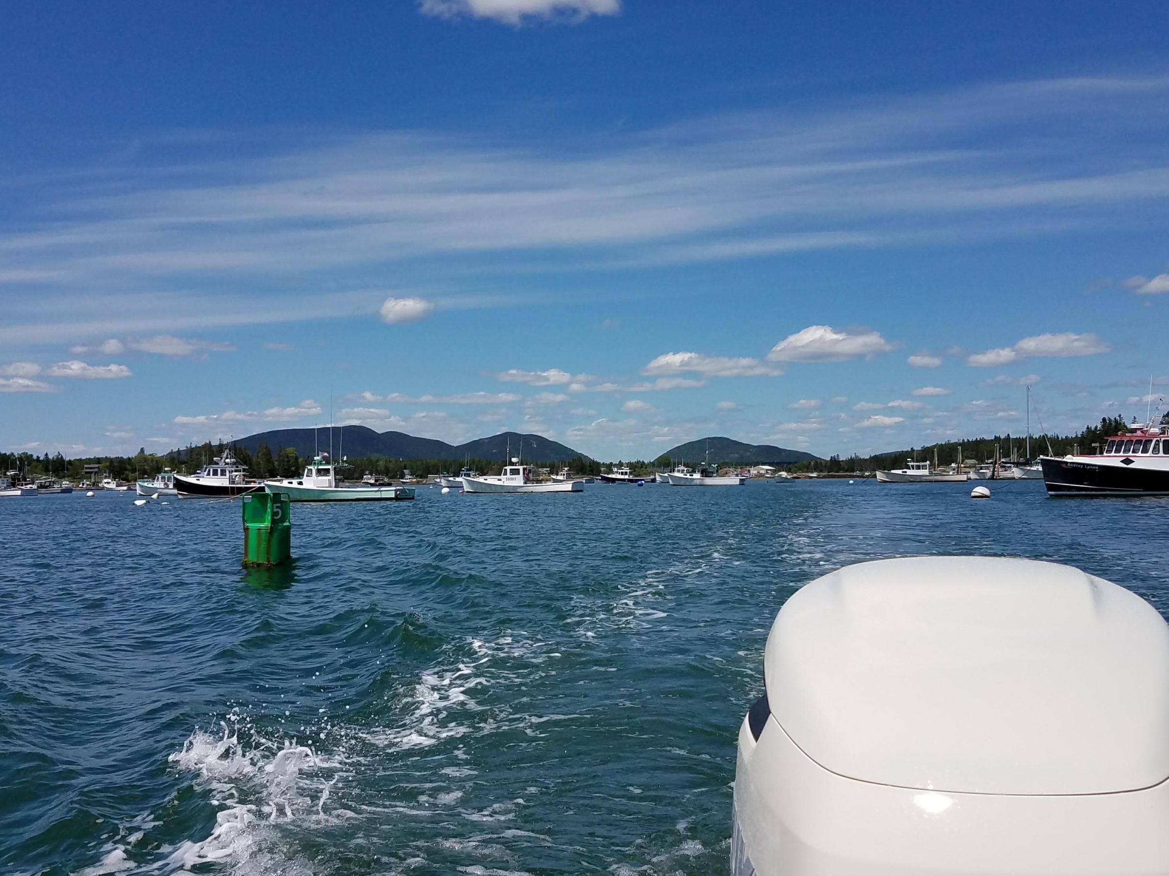lobster boats in a body of water