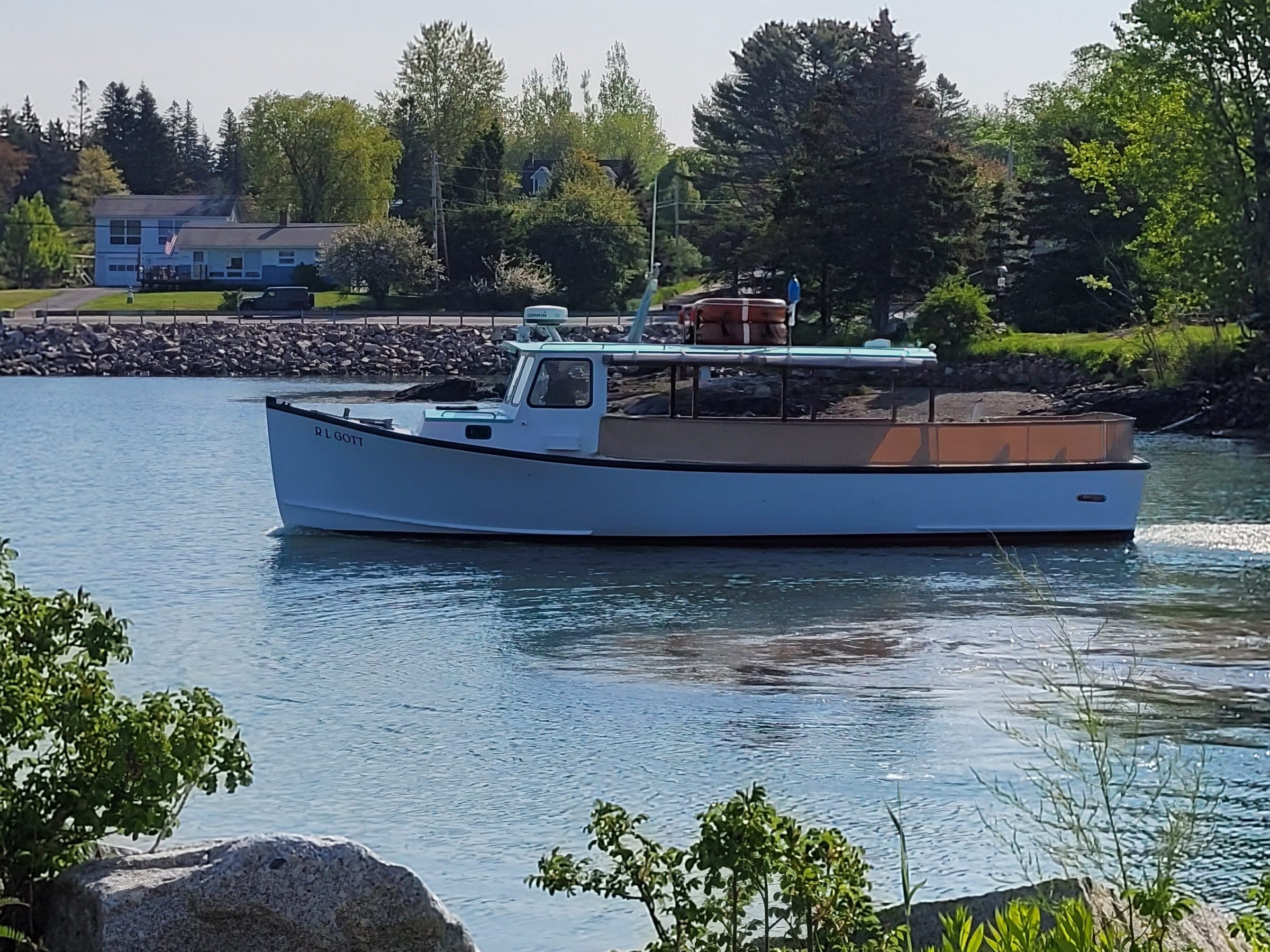 a boat floating in ocean
